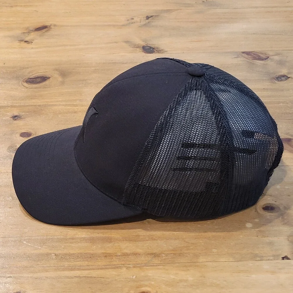 Hurley Snapback Black Mesh Back Trucker Black On Black Out Logo One Size